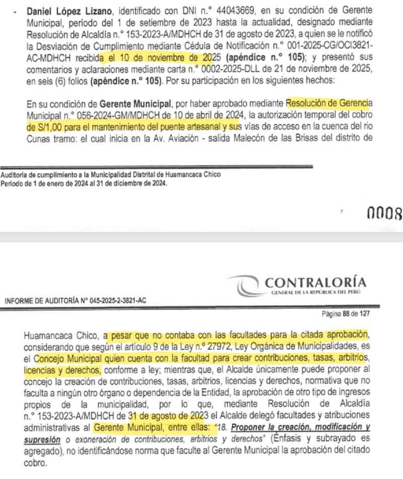 Candidato de Somos Perú bajo la lupa por peaje en Huamancaca Chico
