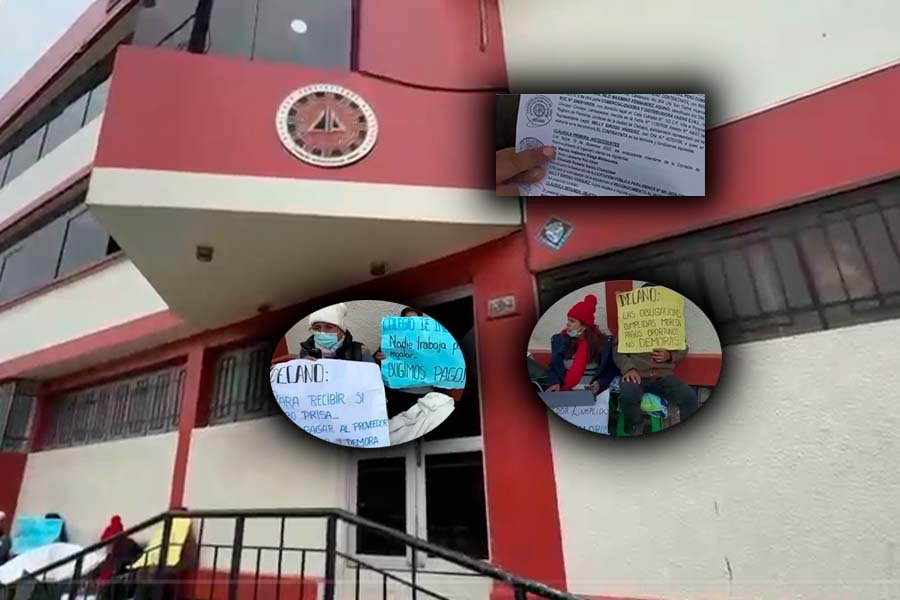 ¡DRAMA EN JUNÍN! Empresarios se encadenan frente al Colegio de Ingenieros por deuda de S/ 770 mil