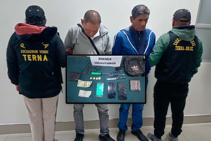 Cayó banda de "sesentones" tras robar celular en plena descarga de frutas