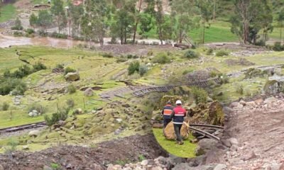 Deslizamiento de tierra en Yauli causó graves daños a la línea férrea en Huancavelica
