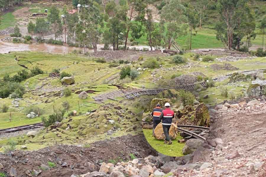 Deslizamiento de tierra en Yauli causó graves daños a la línea férrea en Huancavelica