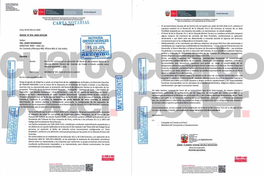 Provías Nacional resuelve contratos de dos megaproyectos clave por falta de fondos