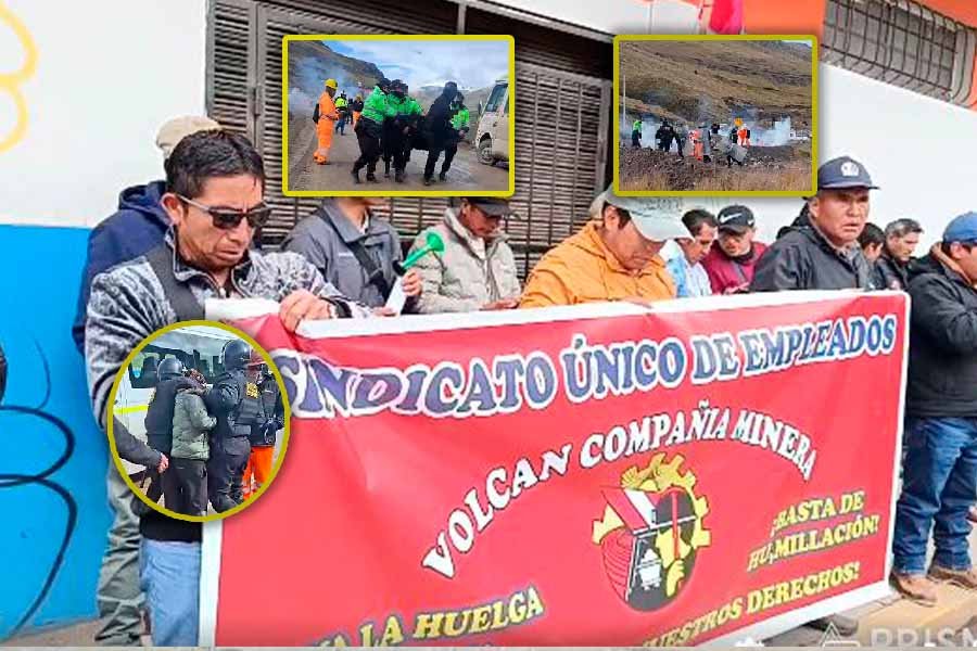 ¡Bajo fuego y gases! Tensión en Yauli tras detención de mineros de Volcan en huelga indefinida