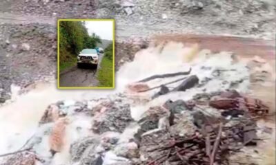 ¡EMERGENCIA EN PARIHUANCA! Huayco aplasta camioneta en Ocoro y decenas de pasajeros siguen atrapados