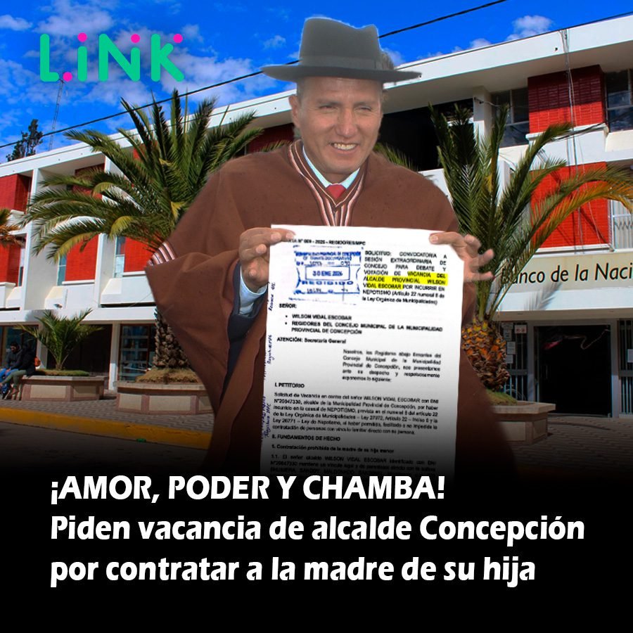 ¡AMOR, PODER Y CHAMBA! Piden vacancia de alcalde por contratar a la madre de su hija