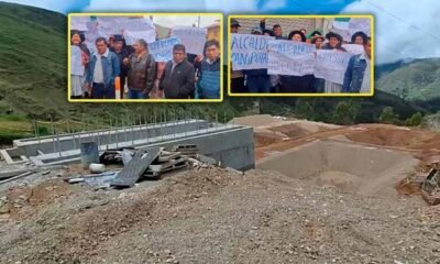 Pobladores de Mullaca irrumpen en desfile de aniversario por obra de saneamiento paralizada