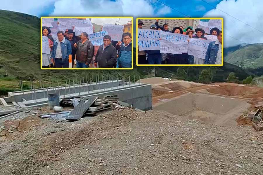 Pobladores de Mullaca irrumpen en desfile de aniversario por obra de saneamiento paralizada