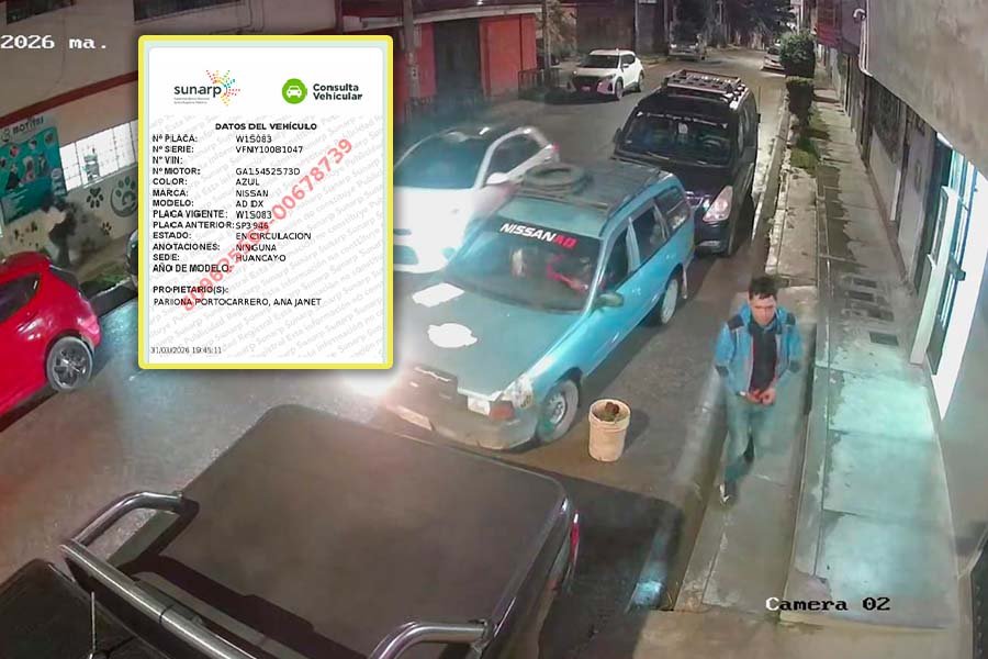 Cámaras de seguridad captan a delincuentes en pleno Jr. Cusco: Usan Nissan azul para robar autopartes