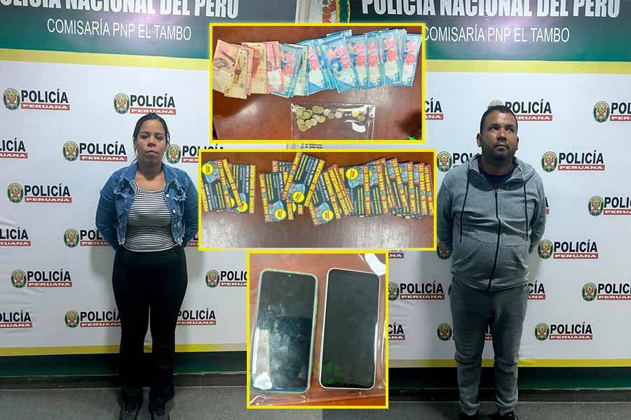 Región Policial Junín captura a “Los Chamos Gota a Gota del Tambo” tras extorsionar a ciudadano