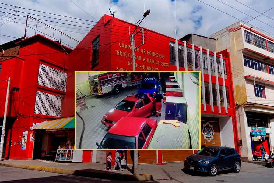 Investigan presunta sustracción de implementos de bomberos captada por cámaras de seguridad en Huancayo