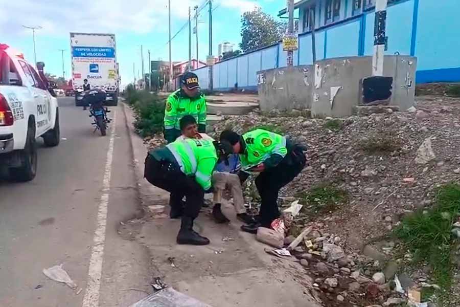 Joven es hallado herido y ensangrentado cerca de colegio María Inmaculada en Intihuatana