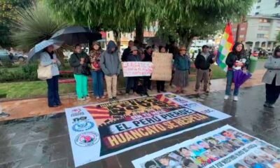 Ciudadanos realizan protesta contra la presencia de Keiko Fujimori en Huancayo