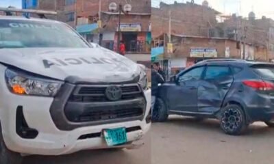 Patrullero de Chilca colisiona en vía pública y deja dos escolares heridos