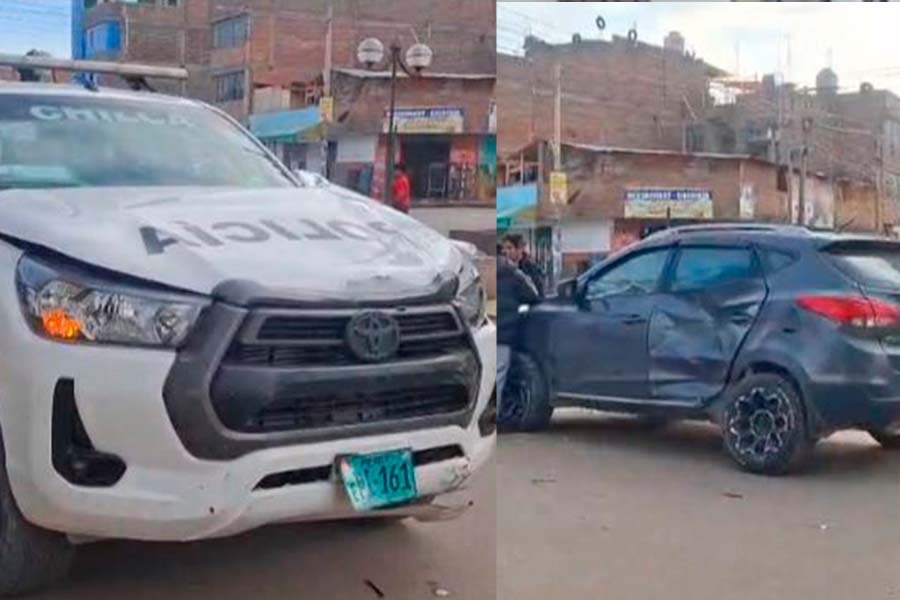 Patrullero de Chilca colisiona en vía pública y deja dos escolares heridos