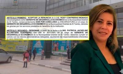Funcionaria observada en Huancayo asumirá Gerencia de Desarrollo Económico en El Tambo