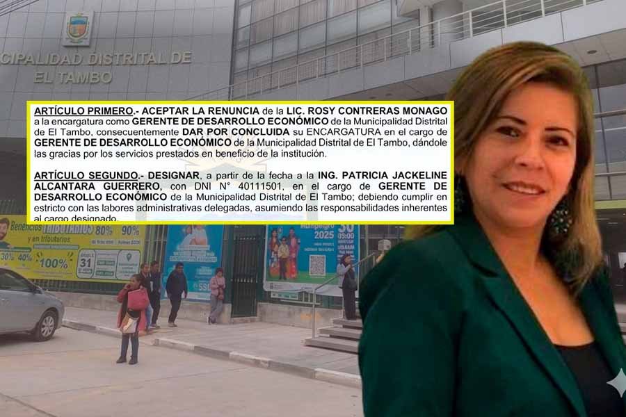 Funcionaria observada en Huancayo asumirá Gerencia de Desarrollo Económico en El Tambo