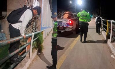 Joven trepó barandas del puente Huancavelica y puso en riesgo su vida