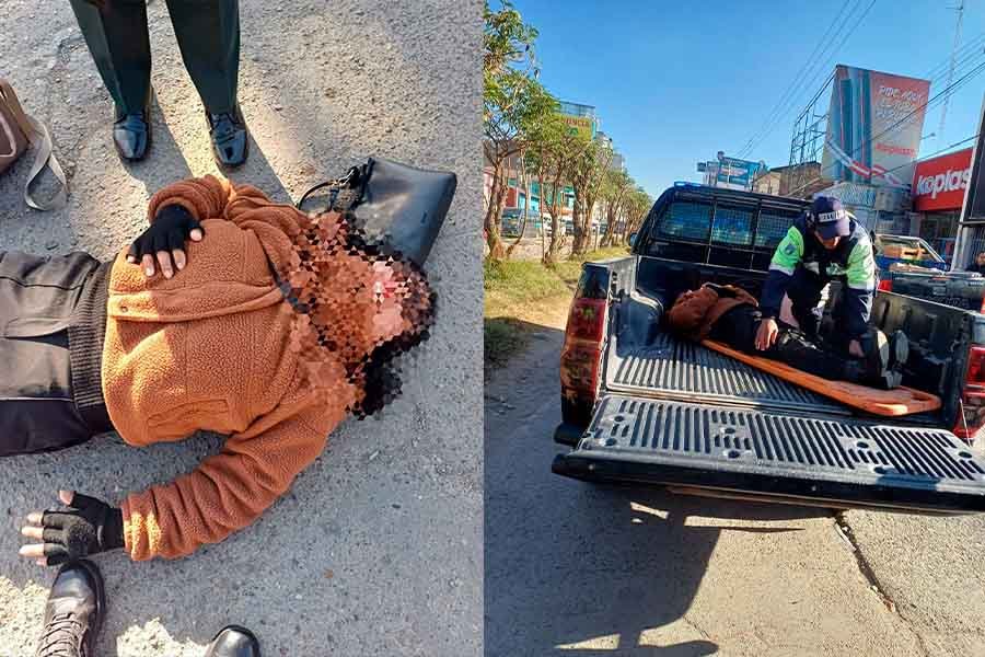 Mujer resulta herida tras ser atropellada por vehículo en la avenida Ferrocarril