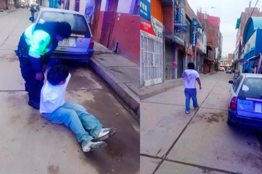 Joven que dormía en la vía pública rechaza apoyo de Serenazgo en Huancayo