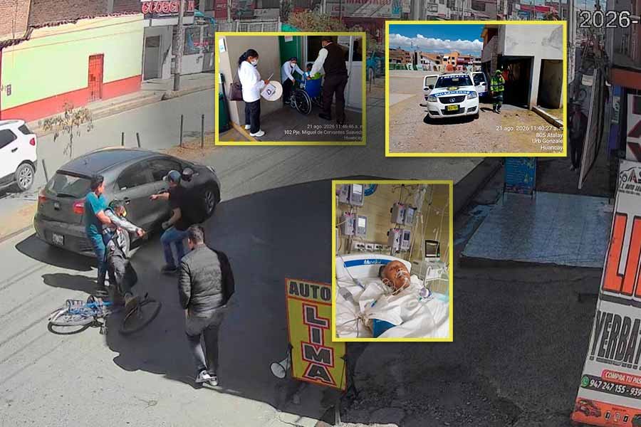 Cámaras de seguridad captan atropello a trabajador municipal que se desplazaba en bicicleta en El Tambo