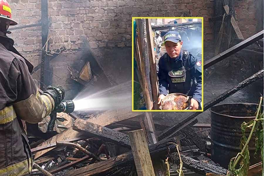 Incendio en vivienda deja 12 cuyes muertos y moviliza a serenos, policías y bomberos