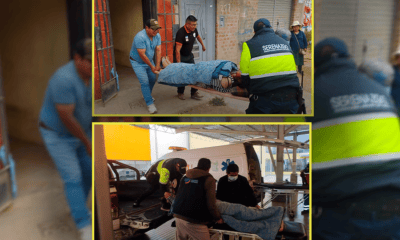 Serenos de Chilca auxilian a mujer que cayó del segundo piso