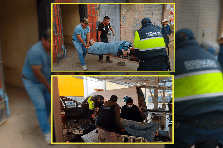 Serenos de Chilca auxilian a mujer que cayó del segundo piso