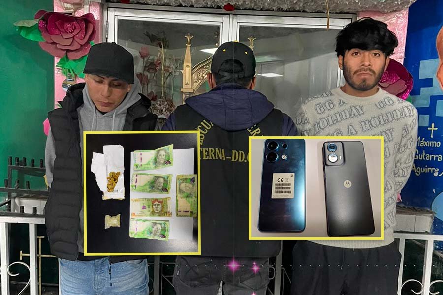 Policía detiene a dos presuntos integrantes de “Los Turrys de Chilca” con 30 gramos de marihuana