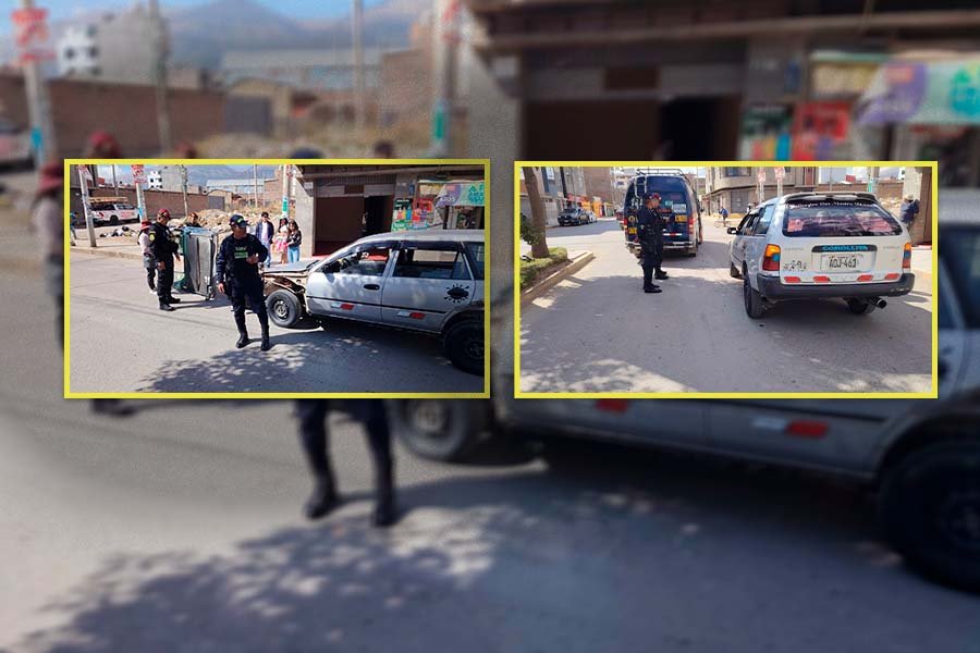 Auto y combi colisionan en Chilca y dejan daños materiales