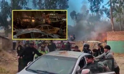 Incendio en complejo policial de Incho deja al menos 35 vehículos afectados
