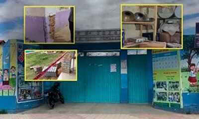 Más de 600 escolares estudian en una loza deportiva tras declararse inhabitable su colegio en San Jerónimo de Tunán