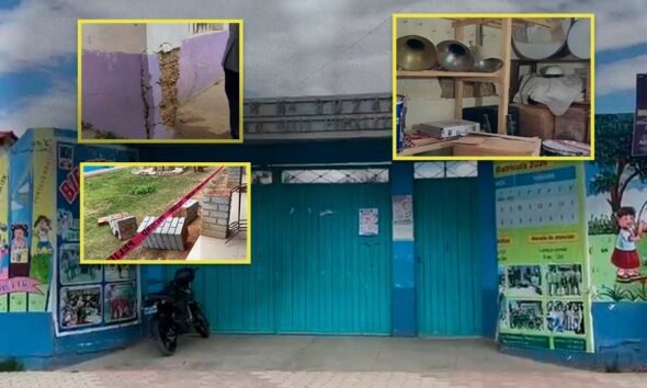 Más de 600 escolares estudian en una loza deportiva tras declararse inhabitable su colegio en San Jerónimo de Tunán
