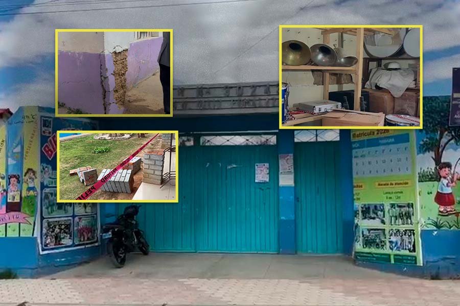Más de 600 escolares estudian en una loza deportiva tras declararse inhabitable su colegio en San Jerónimo de Tunán