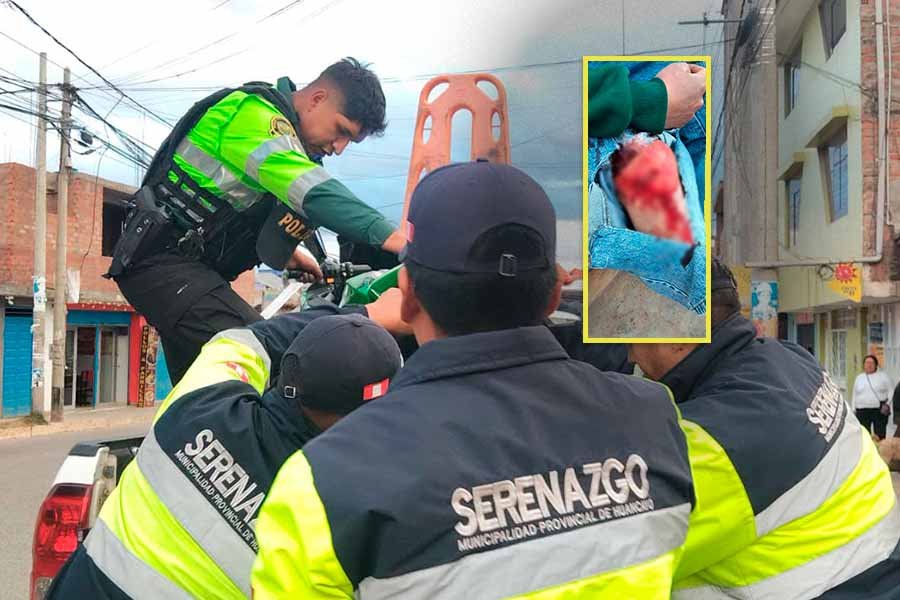 Motociclista resulta herido tras accidente con una miniván en la avenida San Carlos