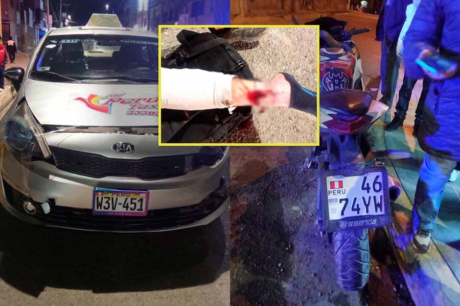 Motociclista resulta herido tras impactar contra un taxi en avenida Palian
