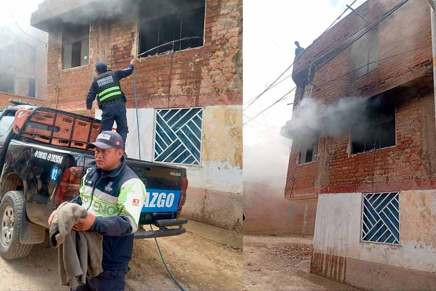 Serenos controlan incendio en una habitación del pasaje San Francisco
