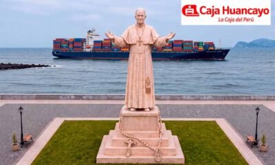 Caja Huancayo financia escultura monumental del papa León XIV en el Callao