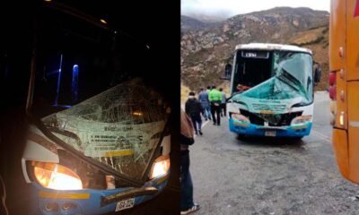 Bus con estudiantes de la UNH choca contra ómnibus en Acostambo