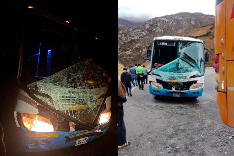 Bus con estudiantes de la UNH choca contra ómnibus en Acostambo