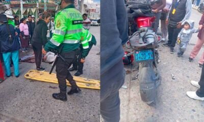 Accidente entre camioneta y motocicleta deja a una mujer herida en Huancayo