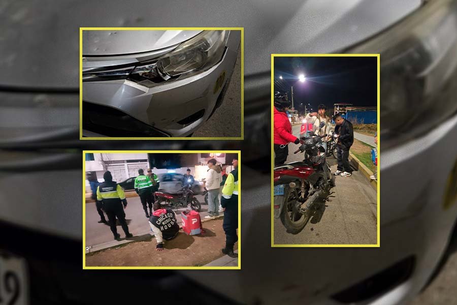 Serenos auxilian a motociclista tras accidente de tránsito en la Av. Coronel Santiváñez