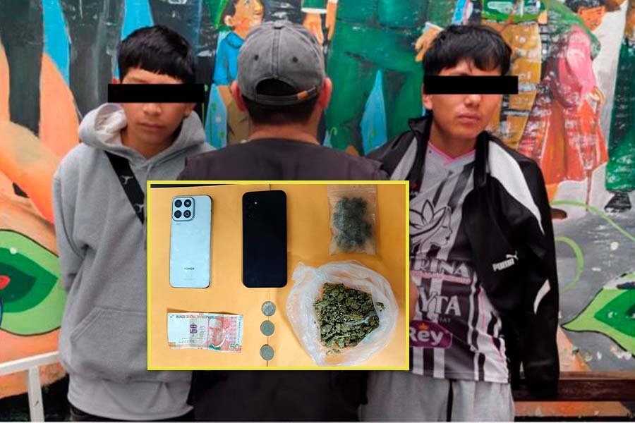 Intervienen a dos presuntos integrantes de “Los Ñatos de Coto Coto” con presunta marihuana