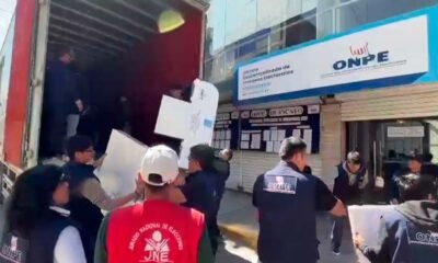 Material electoral llega a Huancayo y será distribuido a 97 locales de votación