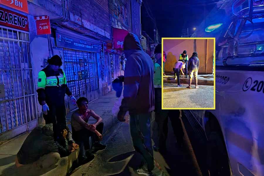 Serenos intervienen a cuatro personas durante pelea callejera