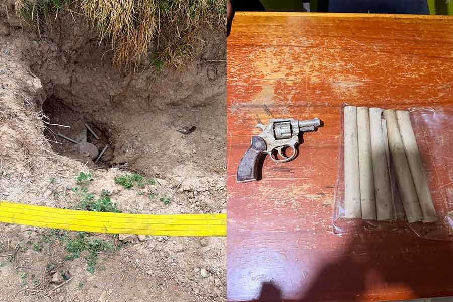 Policía encuentra un revólver y cinco cartuchos de dinamita en Chupaca
