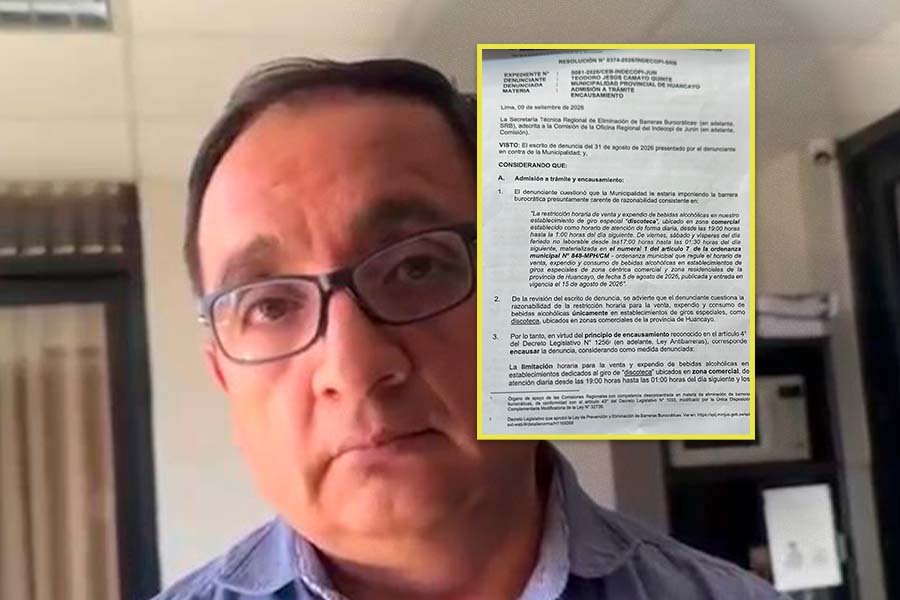 Indecopi revisa ordenanza de Huancayo que restringe venta de alcohol tras 19 denuncias