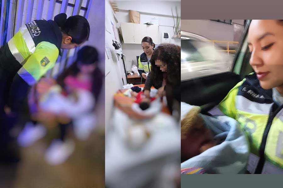 Serenos auxilian a bebé de cuatro meses que se encontraba en la vía pública junto a su madre